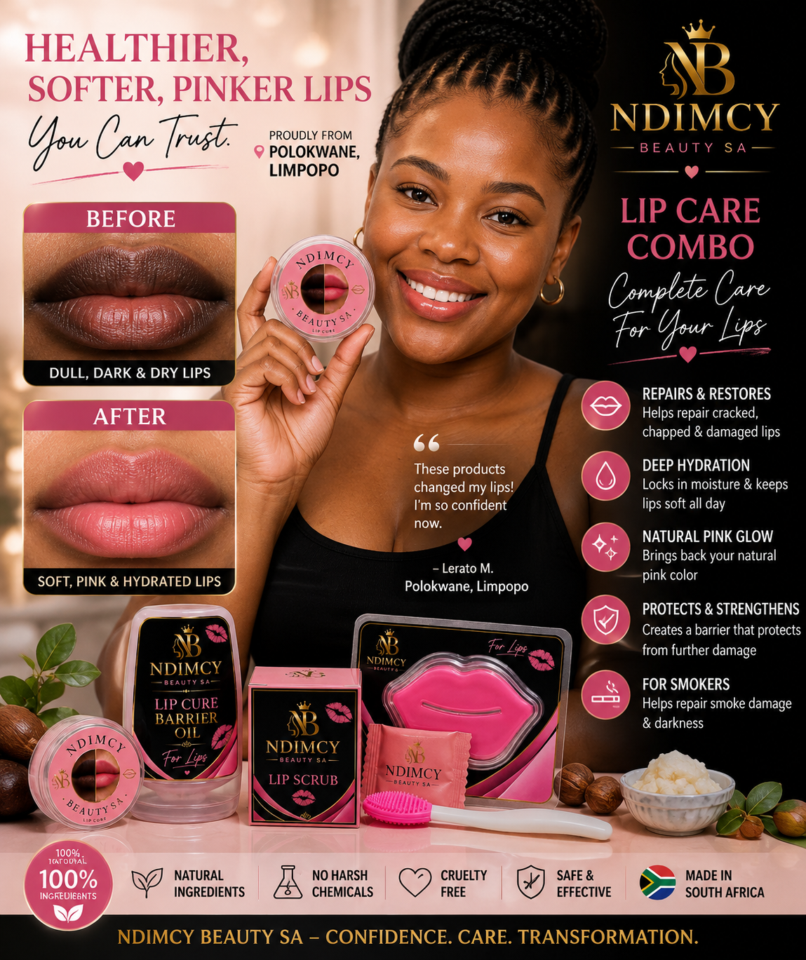 NDIMCY BEAUTY SA 3-Day Lip Reset Kit